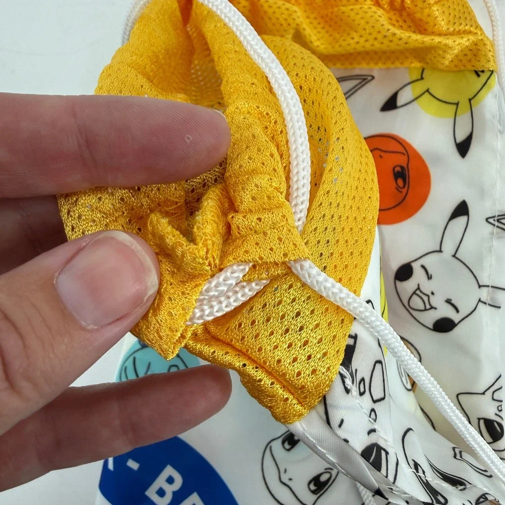 Build-A-Bear Pokemon Drawstring Bag Kids White Pikachu Eevee Cinch Sack
